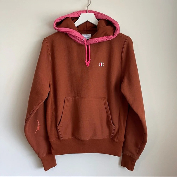 Champion X UO Exclusive Colorblock Nylon Reverse Weave Hoodie Sweatshirt small - Picture 1 of 6